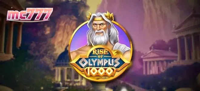 Tampilan visual slot Rise of Olympus 1000 dengan tema dewa Yunani