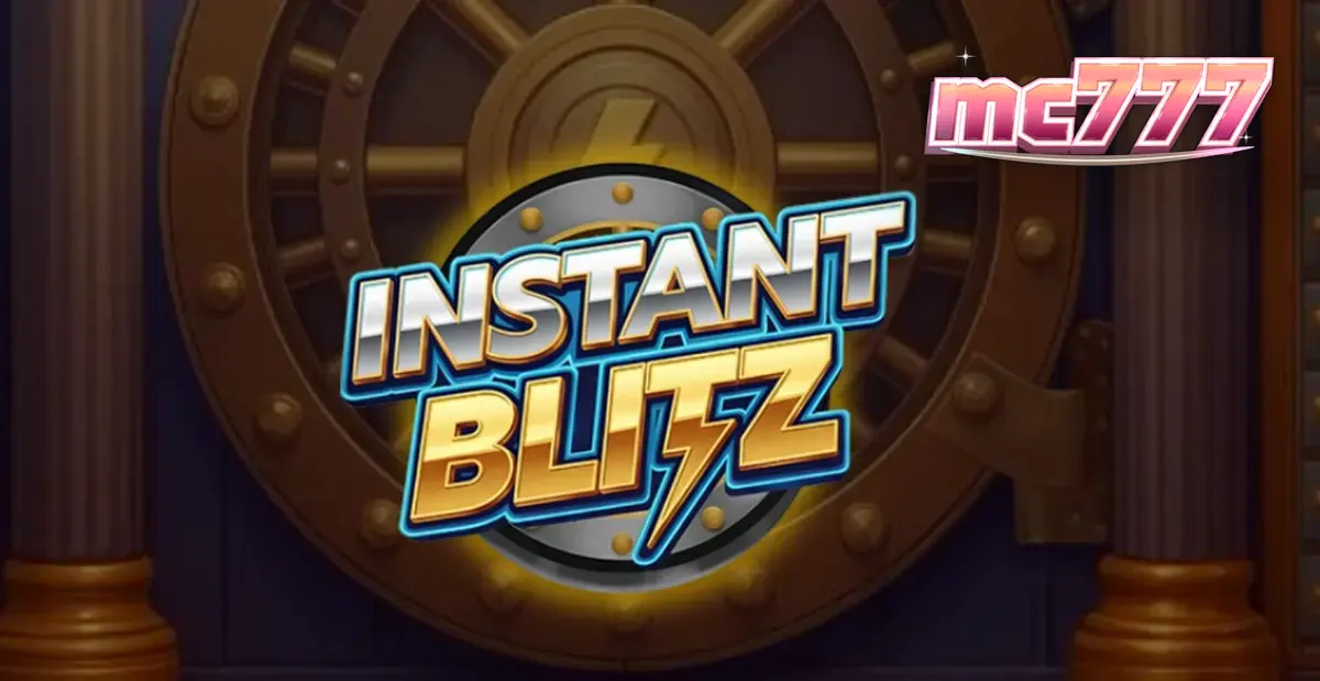 Tampilan visual slot Instant Blitz dengan tema brankas neon futuristik